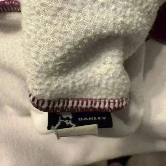 Women’s Oakley zippered front purple stripe drawstring hoodie jacket size S/P - Picture 2 of 12